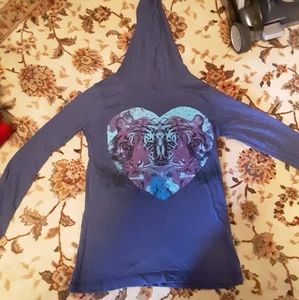 Girl's Tiger Love Hooded Top